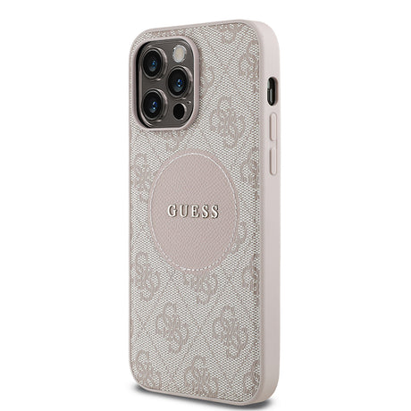 Apple iPhone 14 Pro Max Kılıf Guess Orjinal Lisanslı M-safe Şarj Özellikli Yazı Logolu Circle Classic Kapak