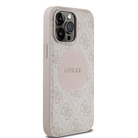 Apple iPhone 14 Pro Max Kılıf Guess Orjinal Lisanslı M-safe Şarj Özellikli Yazı Logolu Circle Classic Kapak