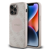 Apple iPhone 14 Pro Max Kılıf Guess Orjinal Lisanslı M-safe Şarj Özellikli Yazı Logolu Circle Classic Kapak