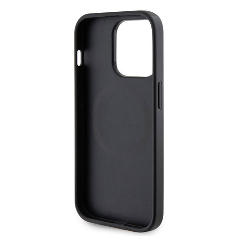 Apple iPhone 14 Pro Max Kılıf Guess Orjinal Lisanslı M-safe Şarj Özellikli Yazı Logolu Saffiano Kapak