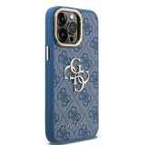 Apple iPhone 14 Pro Max Kılıf Guess Orjinal Lisanslı PU Deri 4G Desenli Metal Büyük 4G ve Yazı Logolu Kamera Standlı Kapak