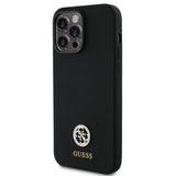 Apple iPhone 14 Pro Max Kılıf Guess Orjinal Lisanslı Yazı ve Taşlı 4G Logolu Silikon Kapak