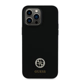 Apple iPhone 14 Pro Max Kılıf Guess Orjinal Lisanslı Yazı ve Taşlı 4G Logolu Silikon Kapak
