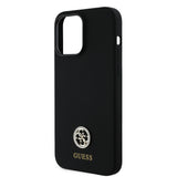 Apple iPhone 14 Pro Max Kılıf Guess Orjinal Lisanslı Yazı ve Taşlı 4G Logolu Silikon Kapak