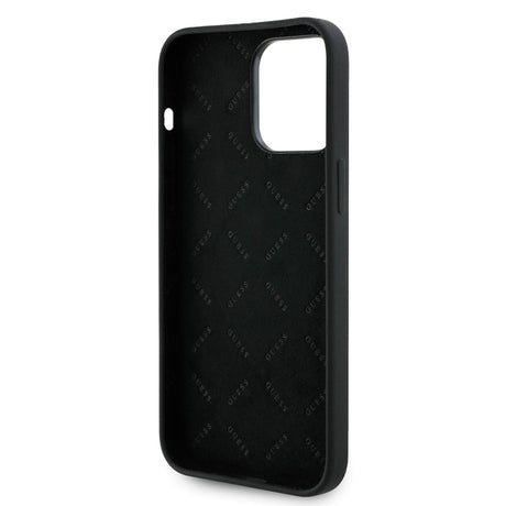 Apple iPhone 14 Pro Max Kılıf Guess Orjinal Lisanslı Yazı ve Taşlı 4G Logolu Silikon Kapak
