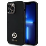 Apple iPhone 14 Pro Max Kılıf Guess Orjinal Lisanslı Yazı ve Taşlı 4G Logolu Silikon Kapak