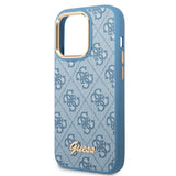 Apple iPhone 14 Pro Max Kılıf GUESS PU Deri Metal Logo Dizaynlı Kapak