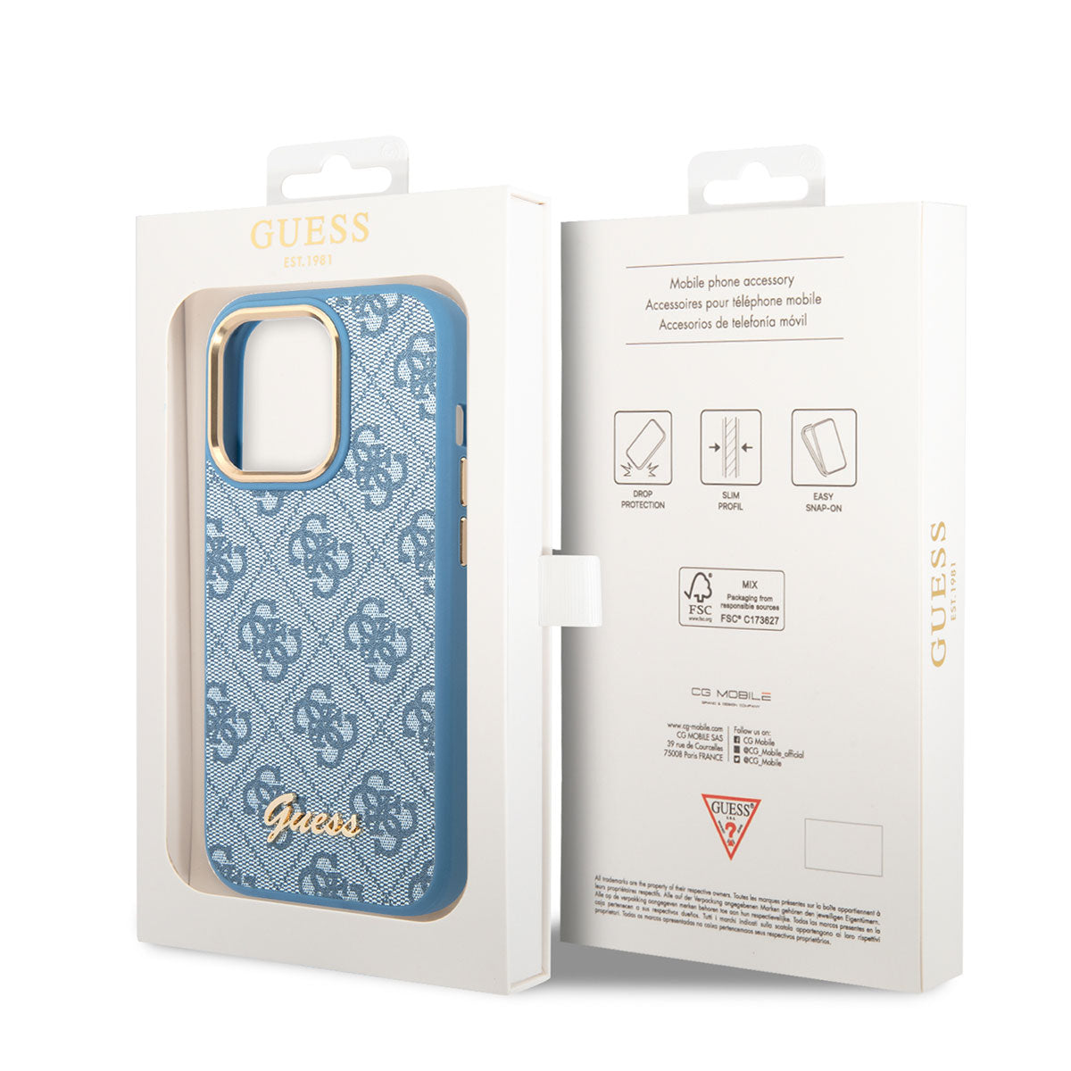 Apple iPhone 14 Pro Max Kılıf GUESS PU Deri Metal Logo Dizaynlı Kapak
