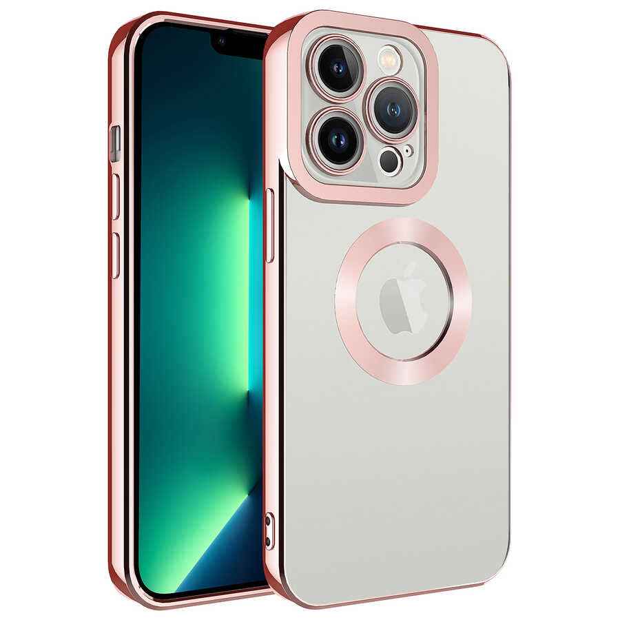 Apple iPhone 14 Pro Max Kılıf Kamera Korumalı Logo Gösteren Zore Omega Kapak