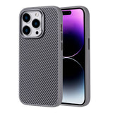 Apple iPhone 14 Pro Max Kılıf M-safe Şarj Özellikli Karbon Fiber Görünümlü Zore Troy Kapak