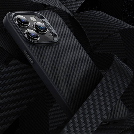 Apple iPhone 14 Pro Max Kılıf Karbon Fiber M-safe Şarj Özellikli Benks Hybrid ArmorPro 600D Kevlar Kapak