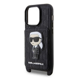 Apple iPhone 14 Pro Max Kılıf Karl Lagerfeld Boyun Askılı Kartlıklı Karl Dizayn Kapak