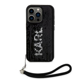 Apple iPhone 14 Pro Max Kılıf Karl Lagerfeld El Askısı İpli Hareketli Pullu Dizayn Kapak
