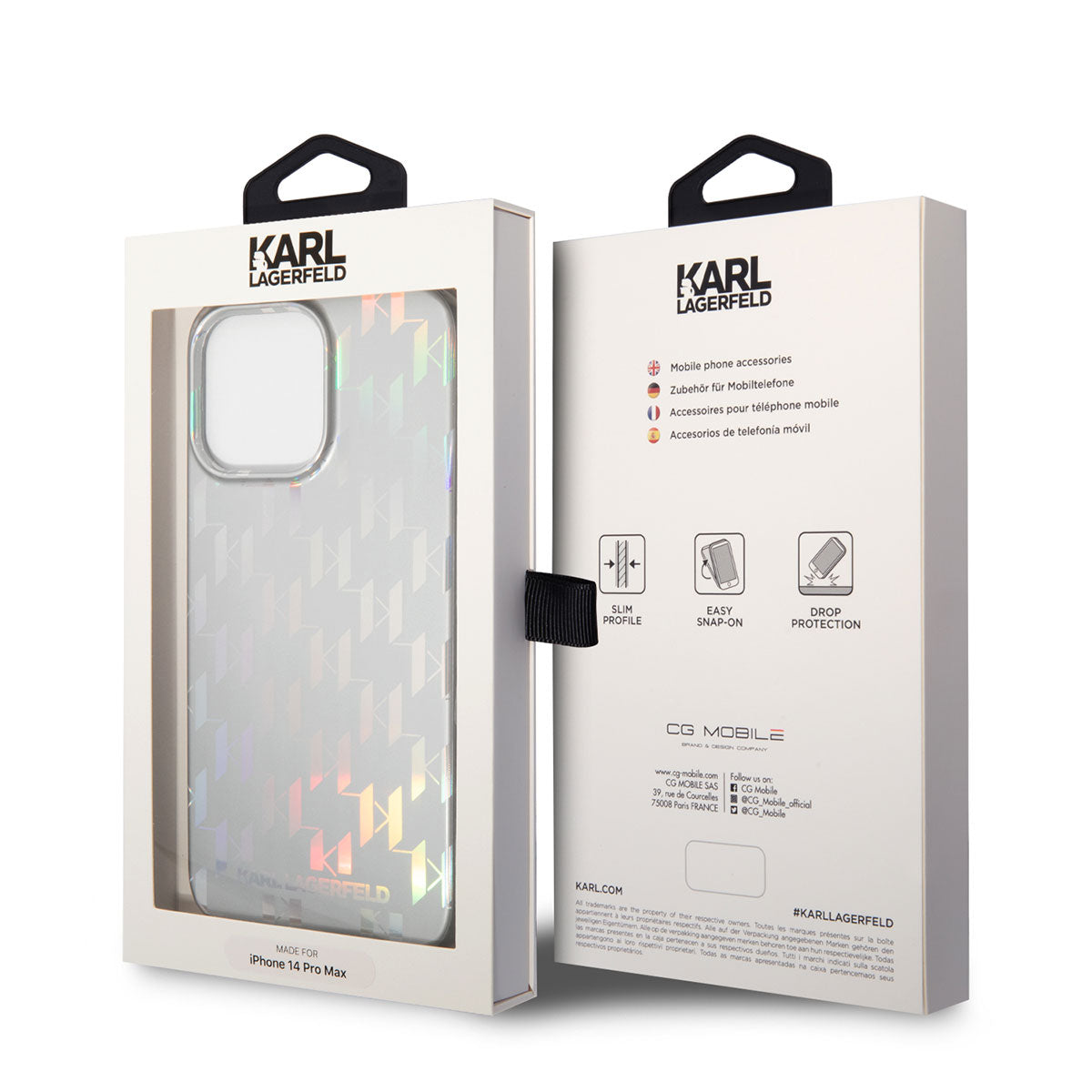 Apple iPhone 14 Pro Max Kılıf Karl Lagerfeld Hologram Dizayn Kapak