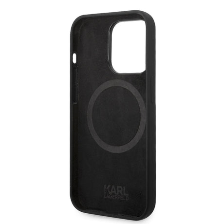 Apple iPhone 14 Pro Max Kılıf Karl Lagerfeld M-safe Şarj Özellikli Silikon Karl Dizayn Kapak