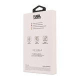 Apple iPhone 14 Pro Max Kılıf Karl Lagerfeld Orjinal Lisanslı 3D KL Yazılı Tüylü Arka Yüzey Saffiano Rhinestones Kapak