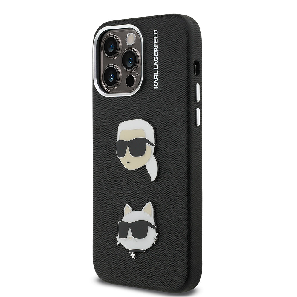 Apple iPhone 14 Pro Max Kılıf Karl Lagerfeld Orjinal Lisanslı K&C Heads Pin Kapak