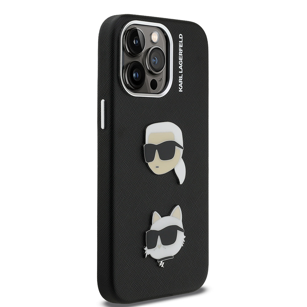 Apple iPhone 14 Pro Max Kılıf Karl Lagerfeld Orjinal Lisanslı K&C Heads Pin Kapak