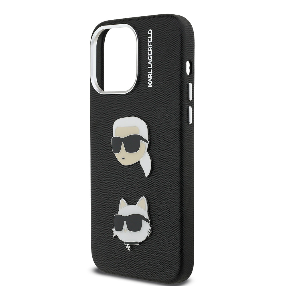 Apple iPhone 14 Pro Max Kılıf Karl Lagerfeld Orjinal Lisanslı K&C Heads Pin Kapak