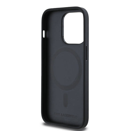 Apple iPhone 14 Pro Max Kılıf Karl Lagerfeld Orjinal Lisanslı M-safe Şarj Özellikli KL Yazılı Hot Stamp Kapak