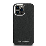 Apple iPhone 14 Pro Max Kılıf Karl Lagerfeld Orjinal Lisanslı PU Deri Damgalı Metal Yazı Logolu Kapak