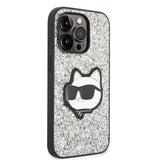 Apple iPhone 14 Pro Max Kılıf Karl Lagerfeld Parlak Taşlı Choupette Dizayn Kapak