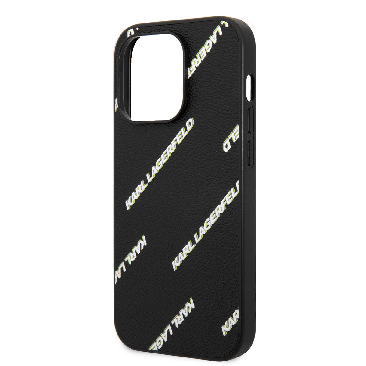 Apple iPhone 14 Pro Max Kılıf Karl Lagerfeld PU Suni Deri Logolu Dizayn Kapak