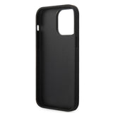 Apple iPhone 14 Pro Max Kılıf Karl Lagerfeld PU Suni Deri Şerit Dizayn Kapak