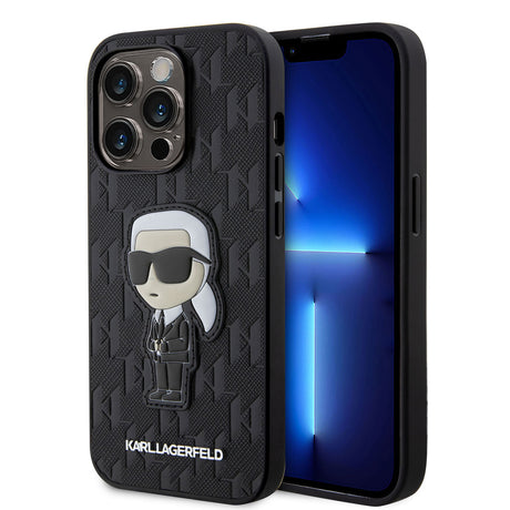 Apple iPhone 14 Pro Max Kılıf Karl Lagerfeld Saffiano Deri Karl Dizayn Kapak