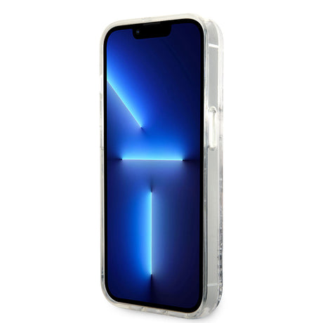 Apple iPhone 14 Pro Max Kılıf Karl Lagerfeld Sıvılı Simli Karl Head Dizayn Kapak