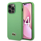 Apple iPhone 14 Pro Max Kılıf Lacoste Orjinal Lisanslı PU Pike Desenli Arka Yüzey İkonik Timsah Dokuma Logolu Kapak