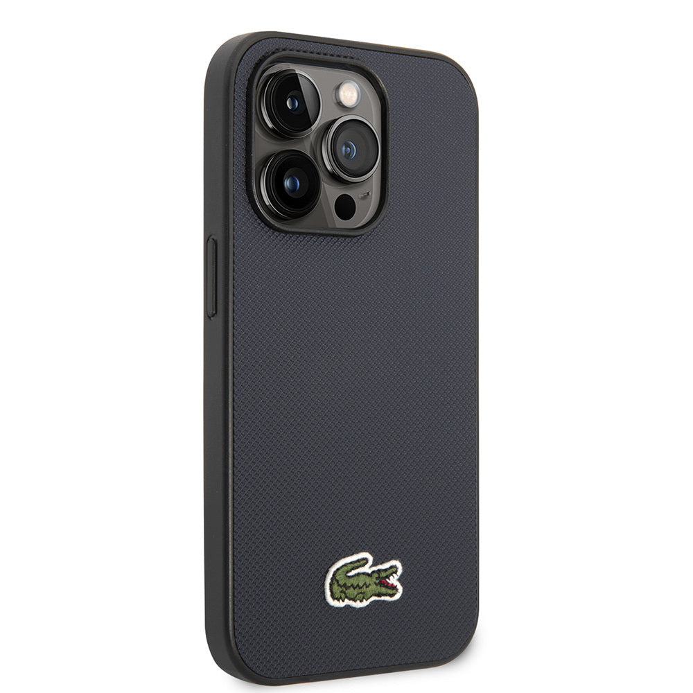 Apple iPhone 14 Pro Max Kılıf Lacoste Orjinal Lisanslı PU Pike Desenli Arka Yüzey İkonik Timsah Dokuma Logolu Kapak