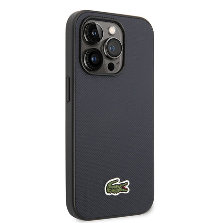 Apple iPhone 14 Pro Max Kılıf Lacoste Orjinal Lisanslı PU Pike Desenli Arka Yüzey İkonik Timsah Dokuma Logolu Kapak