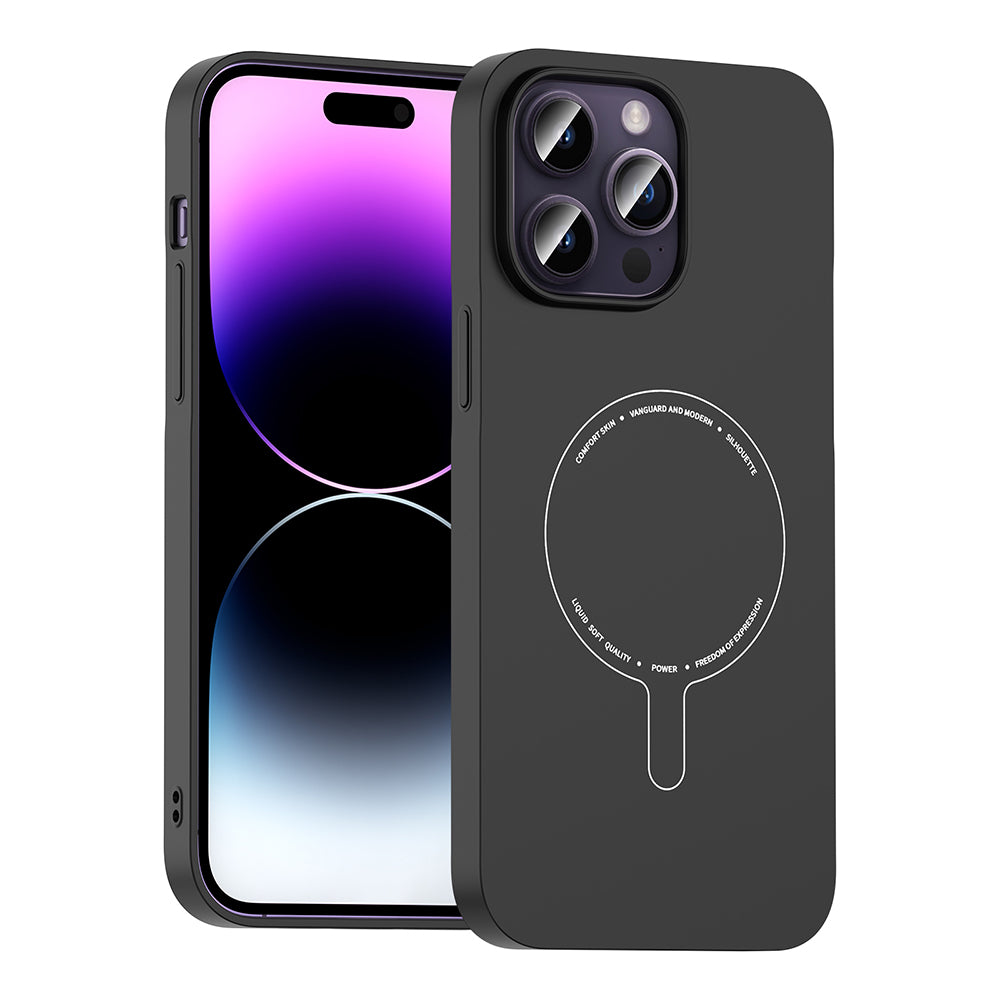 Apple iPhone 14 Pro Max Kılıf M-Safe Şarj Özellikli Kamera Korumalı Zore Elio Sert PC Kapak