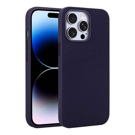Apple iPhone 14 Pro Max Kılıf M-Safe Şarj Özellikli Kumaş Tasarımlı Zore Miami Sert PC Kapak