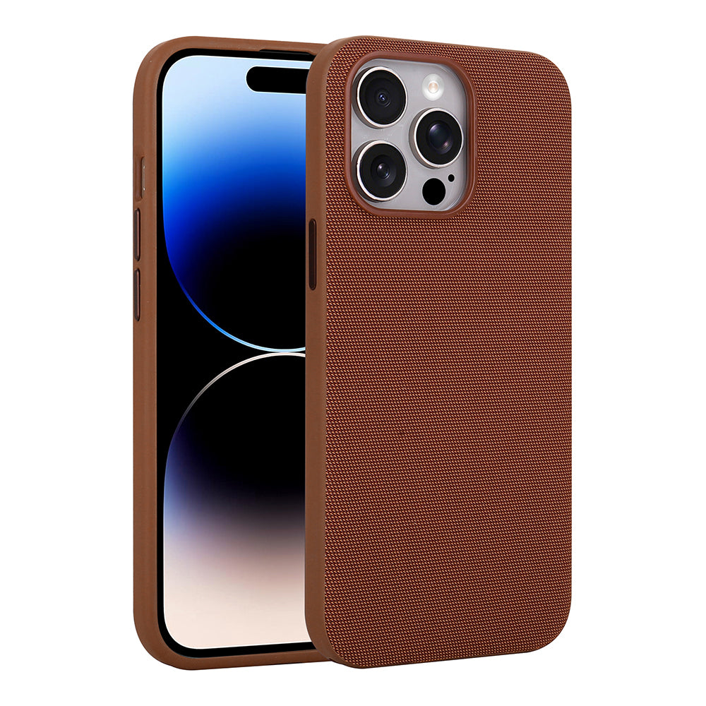 Apple iPhone 14 Pro Max Kılıf M-Safe Şarj Özellikli Kumaş Tasarımlı Zore Miami Sert PC Kapak