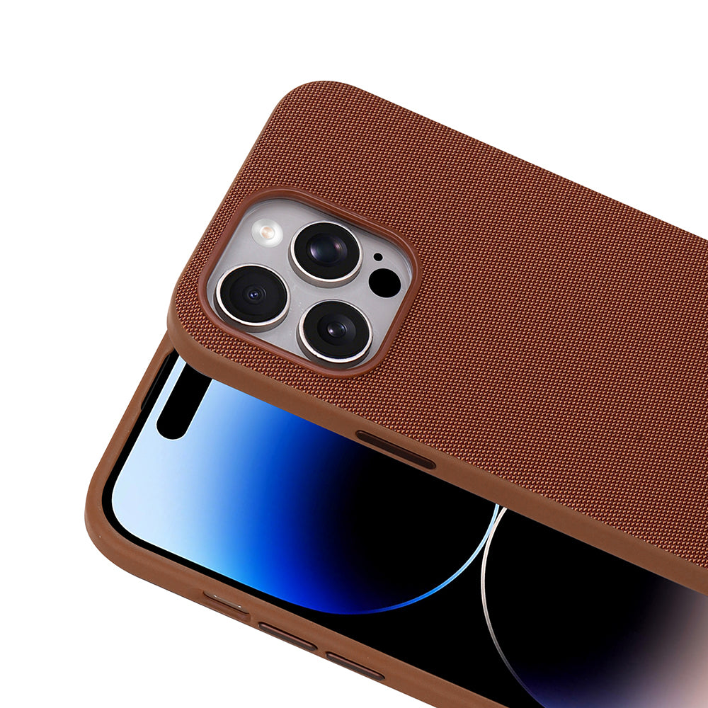 Apple iPhone 14 Pro Max Kılıf M-Safe Şarj Özellikli Kumaş Tasarımlı Zore Miami Sert PC Kapak