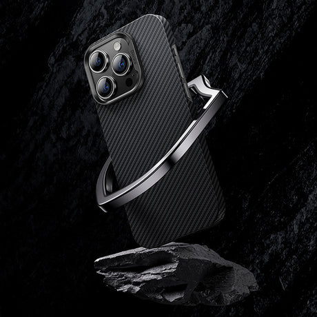 Apple iPhone 14 Pro Max Kılıf M-safe Özellikli Karbon Fiber Benks 600D Essential Kevlar Kapak
