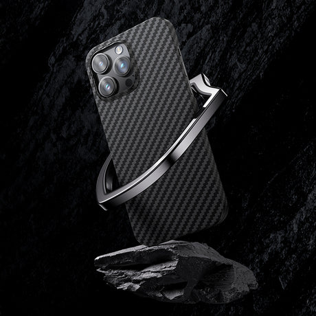 Apple iPhone 14 Pro Max Kılıf M-safe Özellikli Karbon Fiber Benks Essential Kevlar Kapak