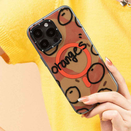 Apple iPhone 14 Pro Max Kılıf M-safe Şarj Özellikli Bee Brown Tasarımlı Youngkit Funny Serisi Kapak