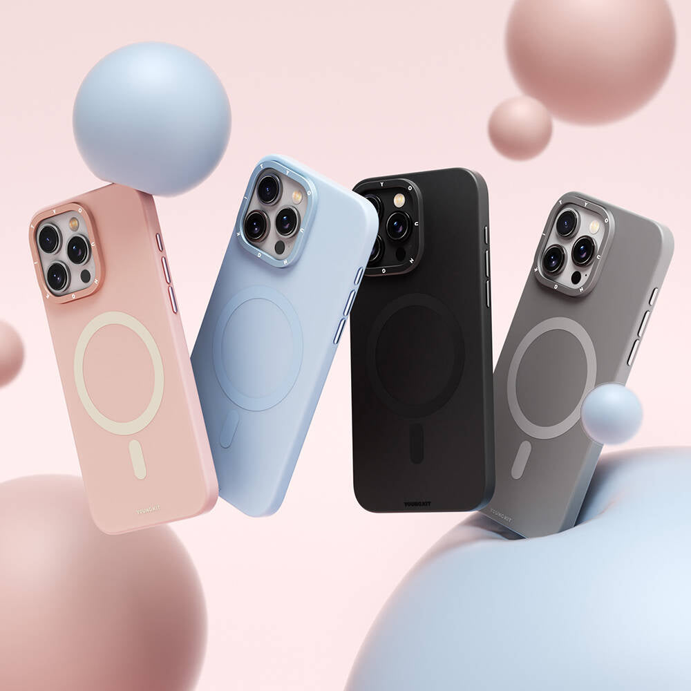Apple iPhone 14 Pro Max Kılıf M-safe Şarj Özellikli Çizilmeye ve Aşınmaya Dayanıklı Youngkit Velvet Serisi Kapak