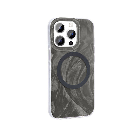 Apple iPhone 14 Pro Max Kılıf M-safe Şarj Özellikli Fırça Boya Desenli Zore Palet Kapak