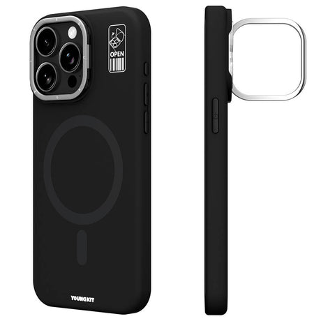 Apple iPhone 14 Pro Max Kılıf M-safe Şarj Özellikli Kamera Standlı Youngkit Bitty Cream Kapak