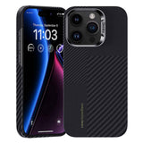 Apple iPhone 14 Pro Max Kılıf M-safe Şarj Özellikli Karbon Fiber Benks Montage ArmorAir Kevlar Kapak