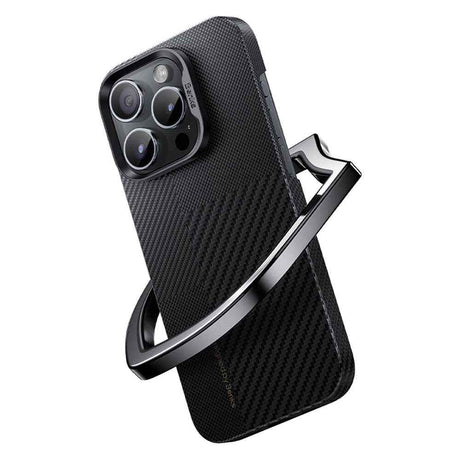 Apple iPhone 14 Pro Max Kılıf M-safe Şarj Özellikli Karbon Fiber Benks Montage ArmorAir Kevlar Kapak