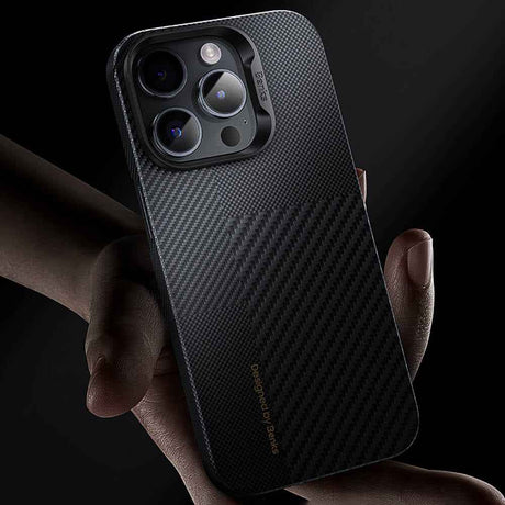 Apple iPhone 14 Pro Max Kılıf M-safe Şarj Özellikli Karbon Fiber Benks Montage ArmorAir Kevlar Kapak
