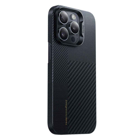 Apple iPhone 14 Pro Max Kılıf M-safe Şarj Özellikli Karbon Fiber Benks Montage ArmorAir Kevlar Kapak