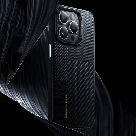 Apple iPhone 14 Pro Max Kılıf M-safe Şarj Özellikli Karbon Fiber Benks Montage Hybrid ArmorPro Kevlar Kapak
