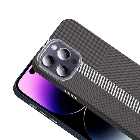 Apple iPhone 14 Pro Max Kılıf M-safe Şarj Özellikli Karbon Fiber Görünümlü Zore Gros Kapak