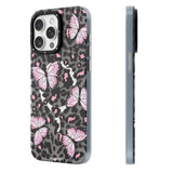 Apple iPhone 14 Pro Max Kılıf M-safe Şarj Özellikli Kelebek Desenli Youngkit Shadow Dance Serisi Kapak